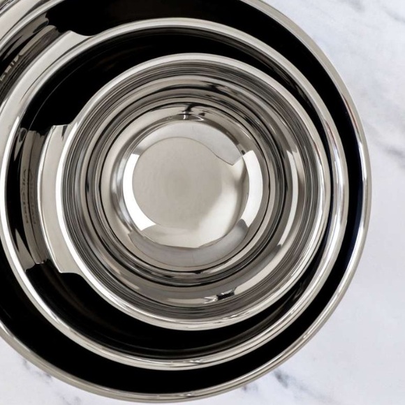 Kaylan Cutlery Co Other - Set of 3 Crate & Barrel stainless steel nesting mixing bowls